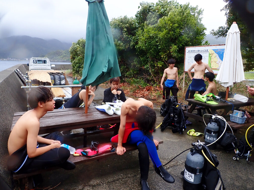 土肥ダイビング　通り崎湾内　専大CORALライセンス合宿